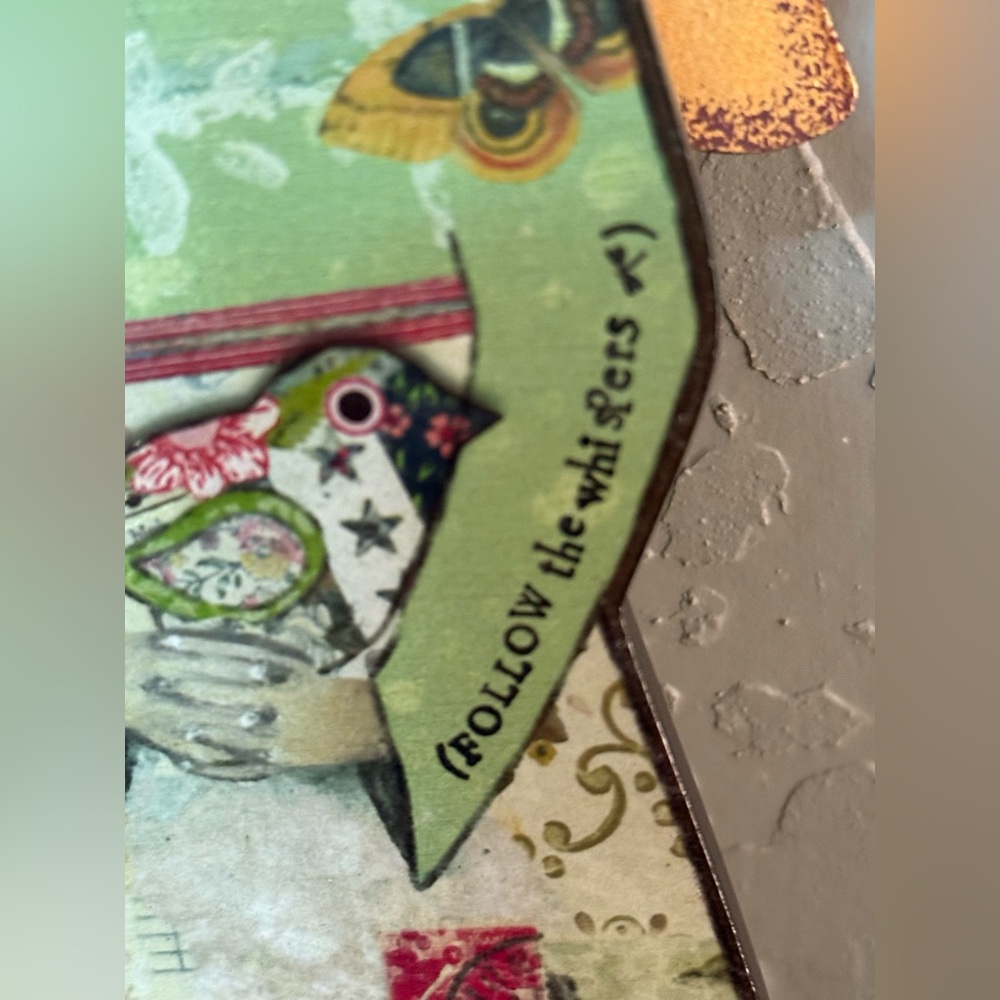 Demdaco Mixed Media Angel with Gold and Green Accents - Picture 3 of 6